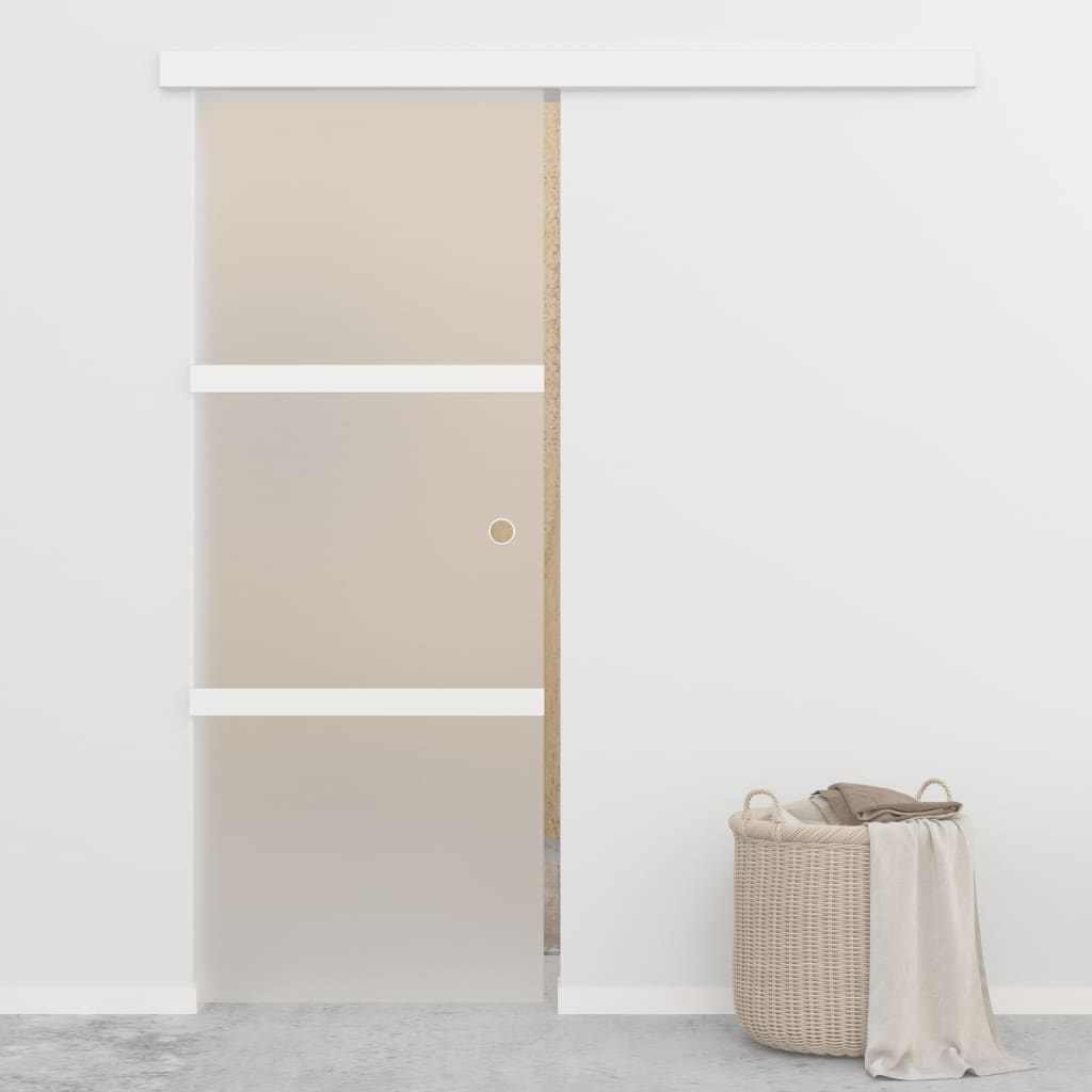 Schiebetür Mit Weichen Stoppern Esg-Glas Und Aluminium 90X205Cm