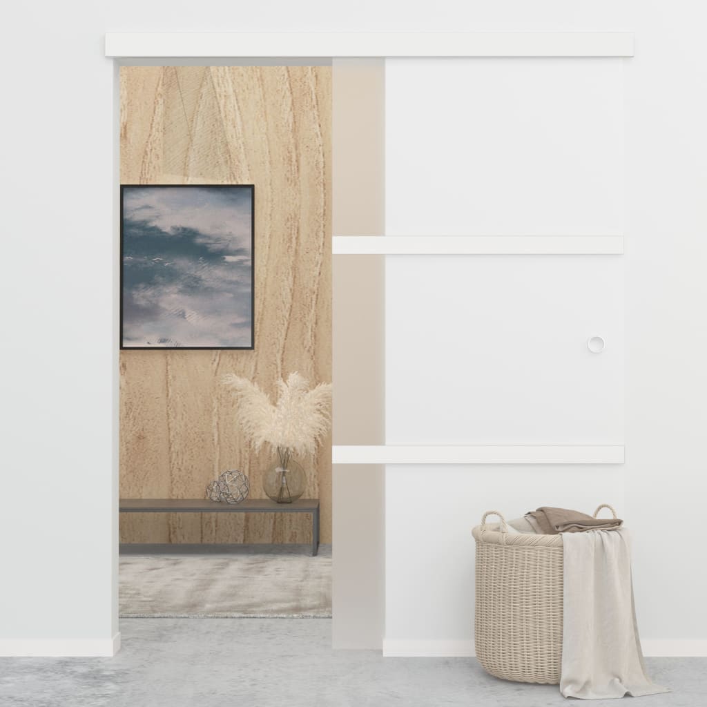 Schiebetür Mit Weichen Stoppern Esg-Glas Und Aluminium 90X205Cm