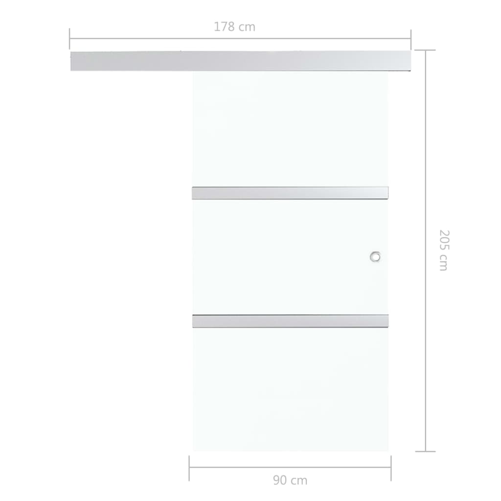Schiebetür Mit Weichen Stoppern Esg-Glas Und Aluminium 90X205Cm