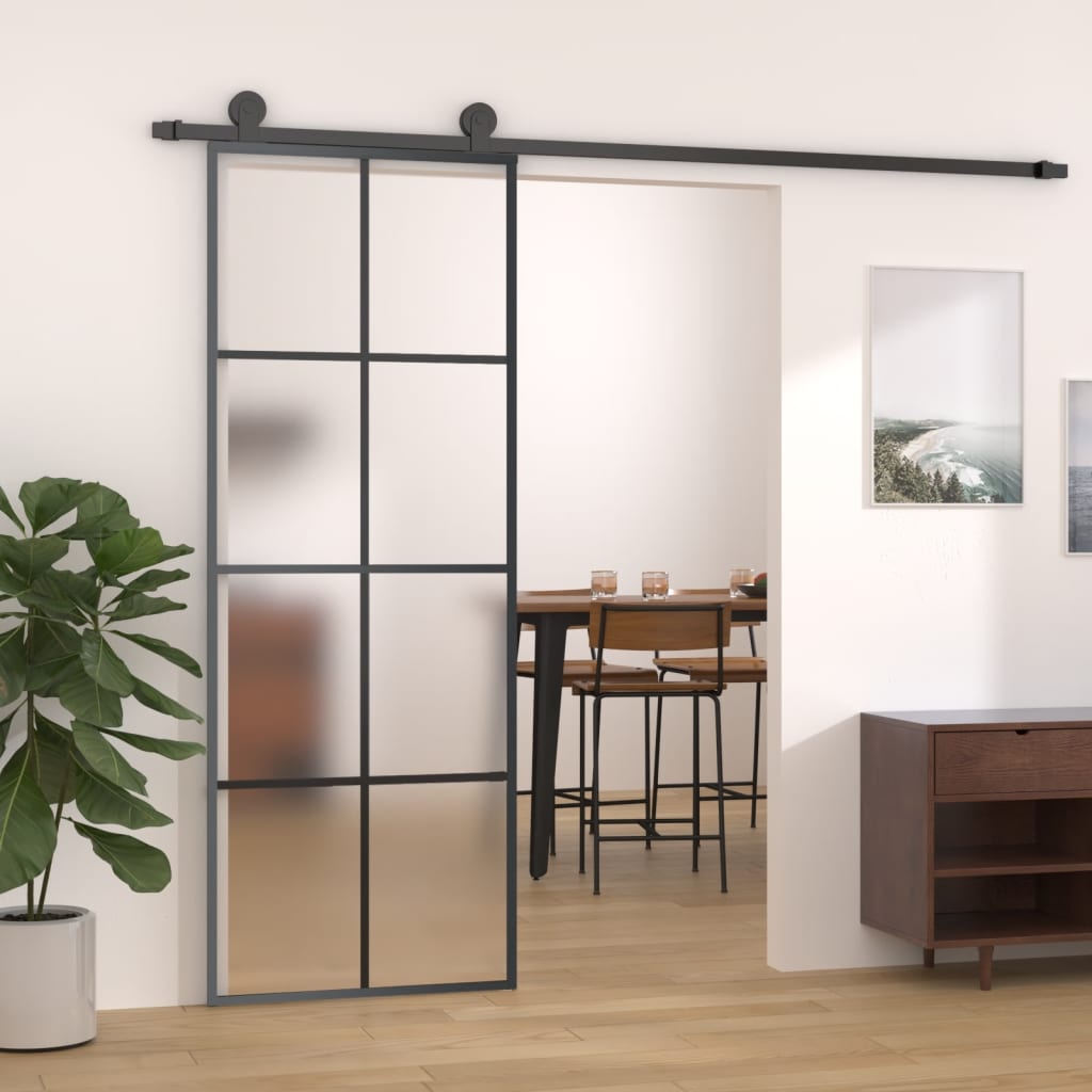 Schiebetür Esg Glas Und Aluminium Schwarz