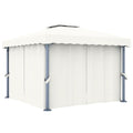Pavillon Mit Vorhang Creme Aluminium