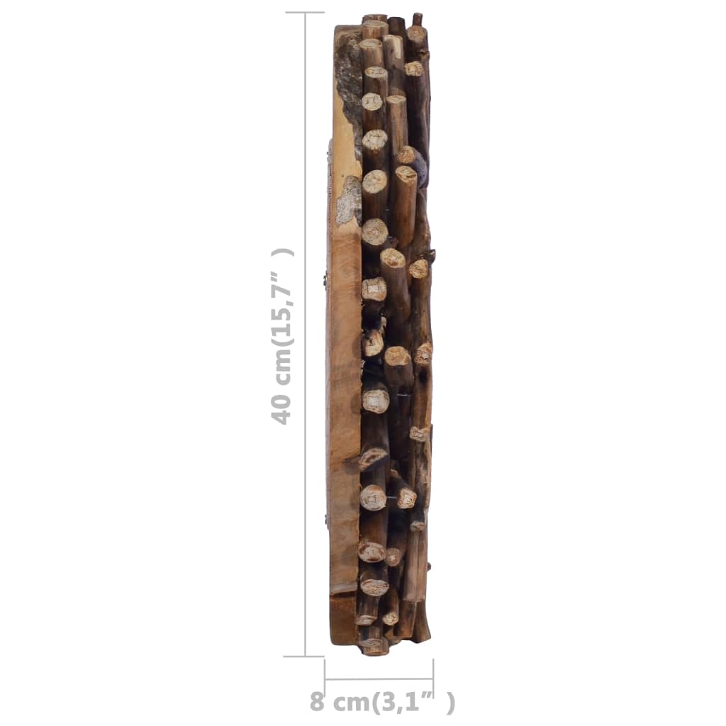 Wandspiegel 40 Cm Teak Rund
