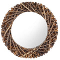 Wandspiegel 40 Cm Teak Rund