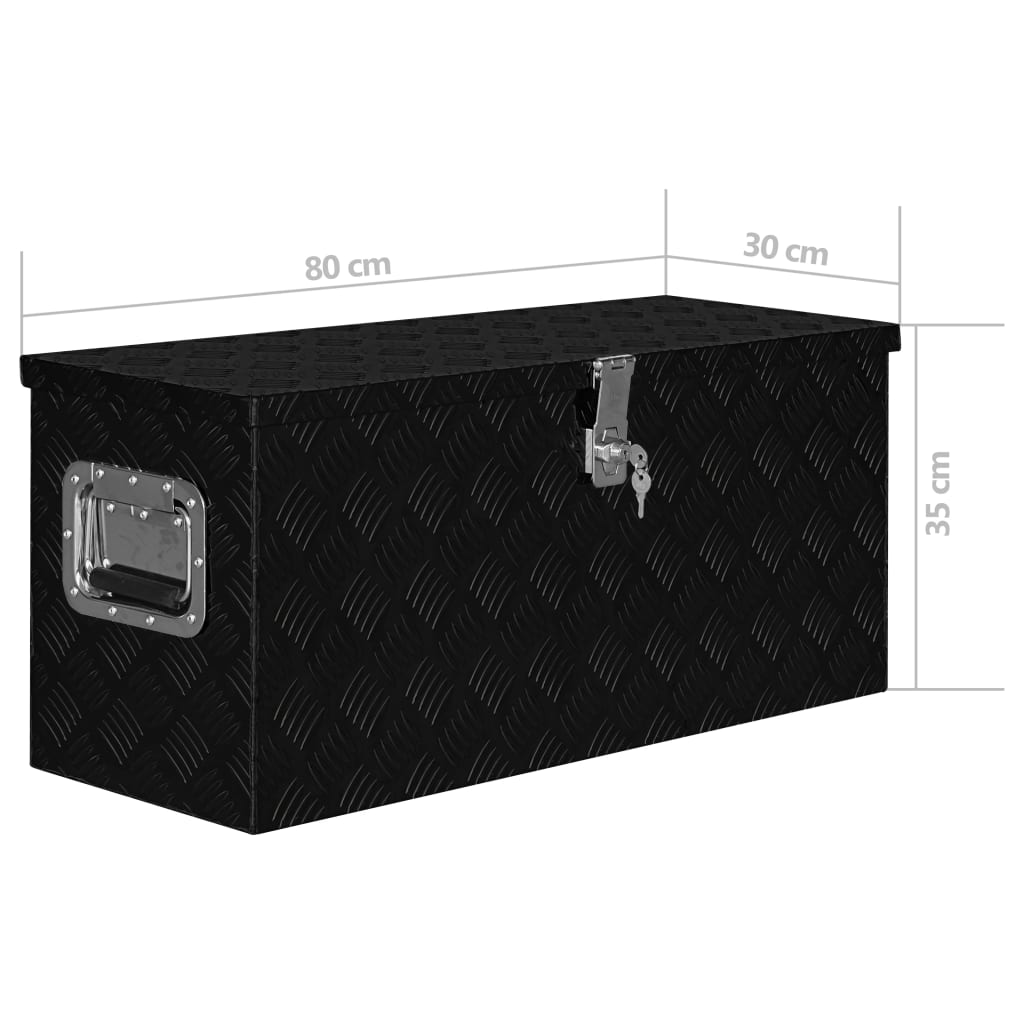 Aluminiumkiste 80×30×35 Cm Schwarz