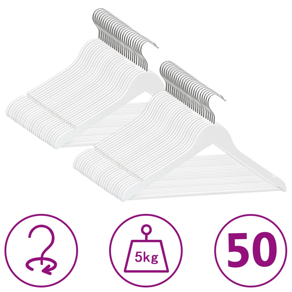 50 Stk. Kleiderbügel-Set Rutschfest Hartholz