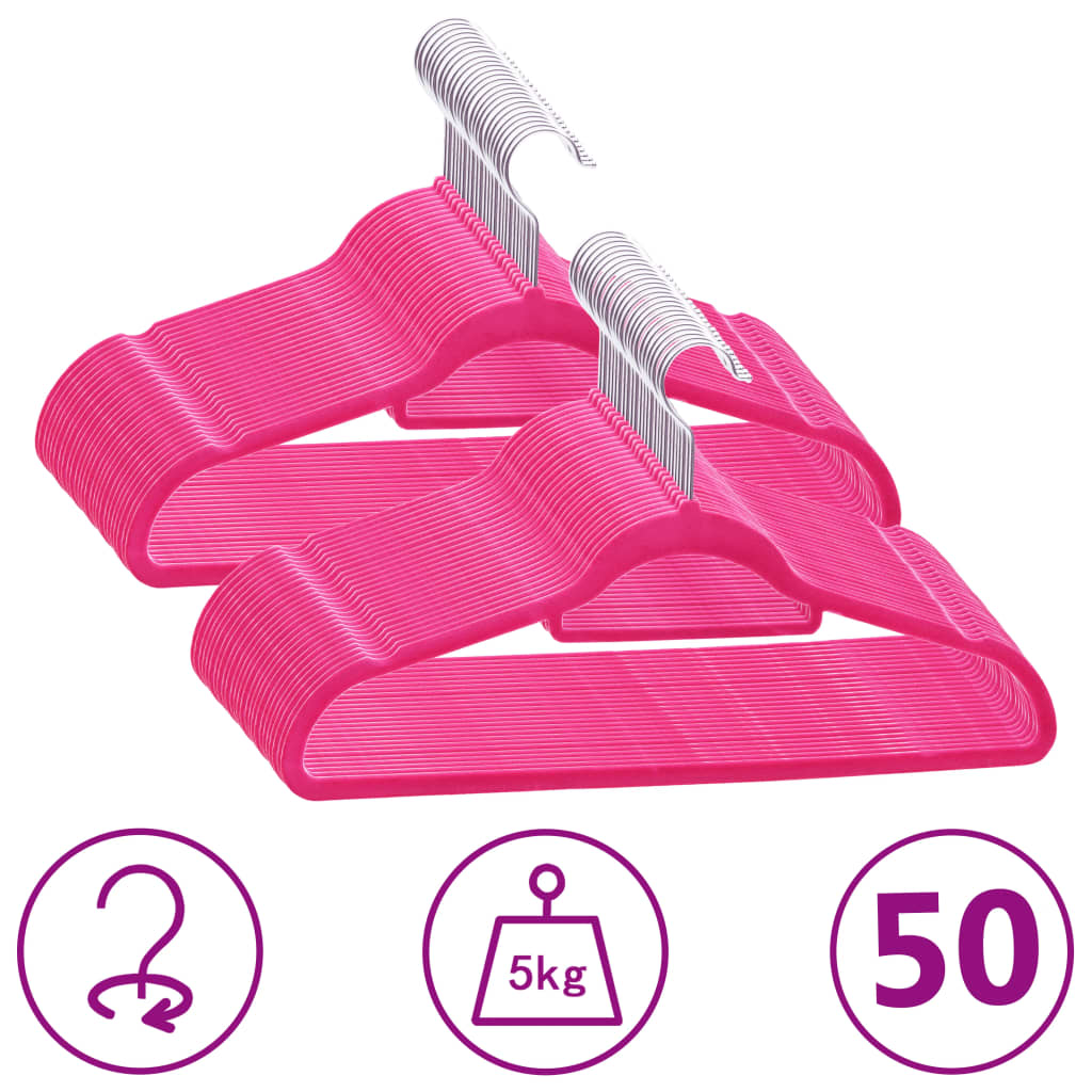 50 Stk. Kleiderbügel-Set Anti-Rutsch Samt