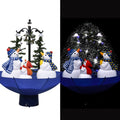 Weihnachtsbaum Mit Schnee Und Schirm-Fuß Blau 170 Cm Pvc Schwarz Und Rot