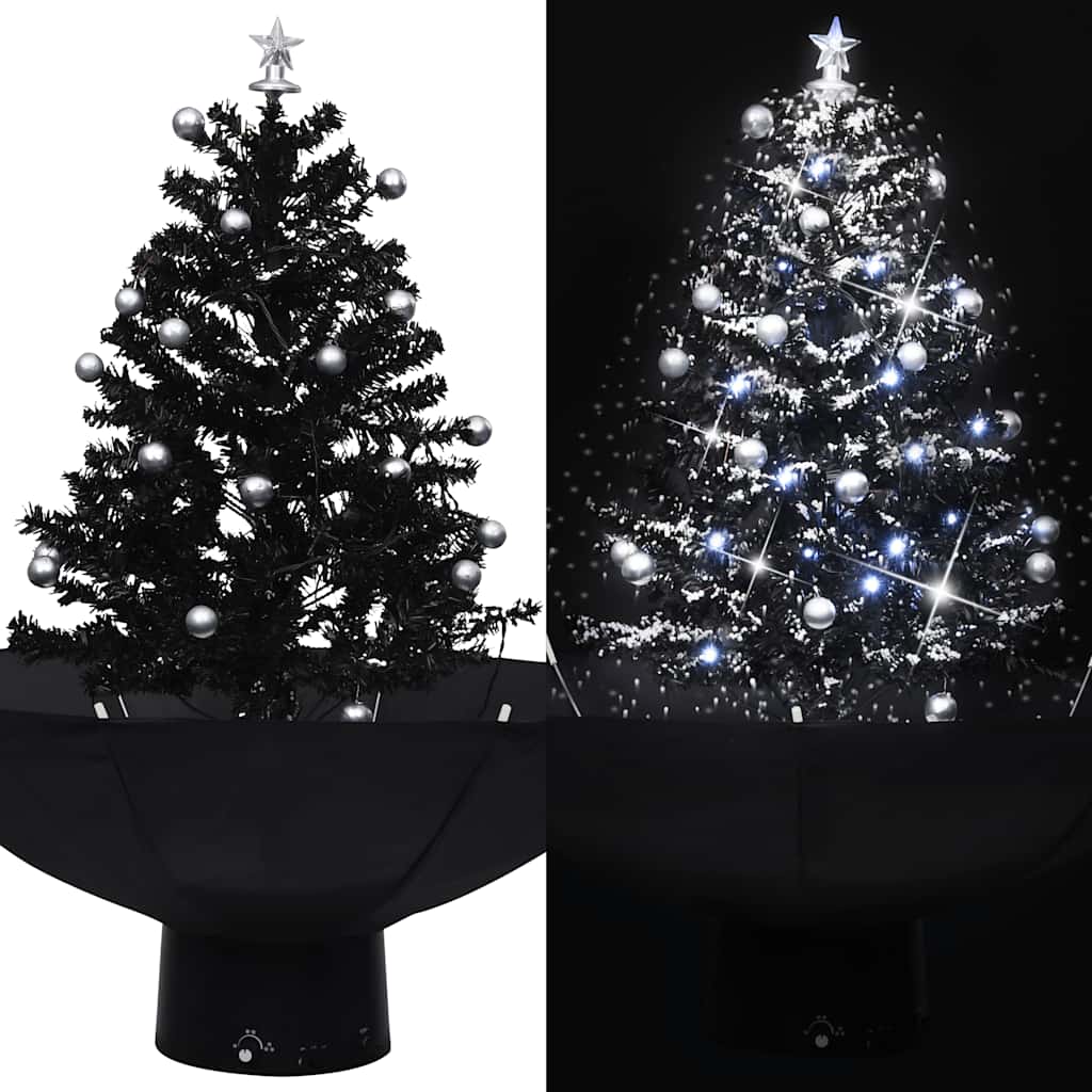 Schneiender Weihnachtsbaum Mit Schirmfuß 140 Cm Pvc Schwarz