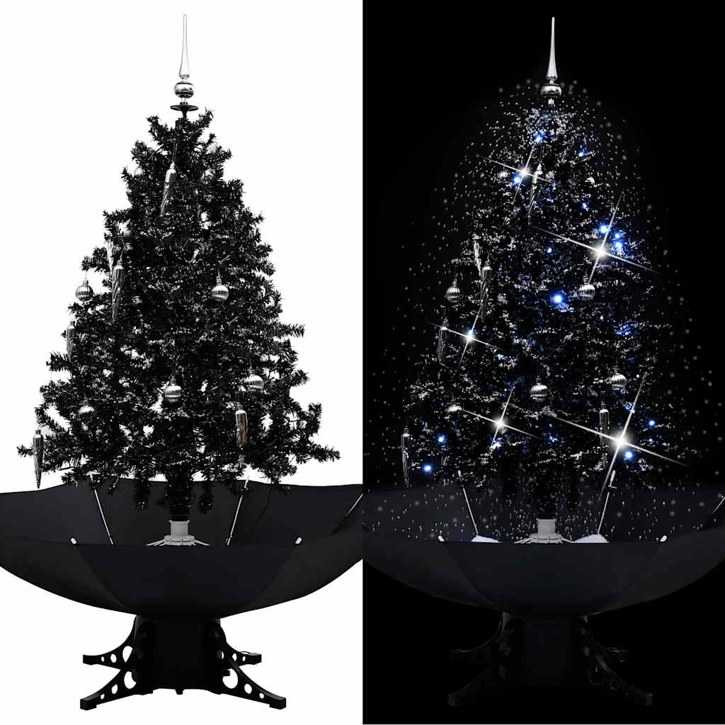 Schneiender Weihnachtsbaum Mit Schirmfuß 140 Cm Pvc Schwarz