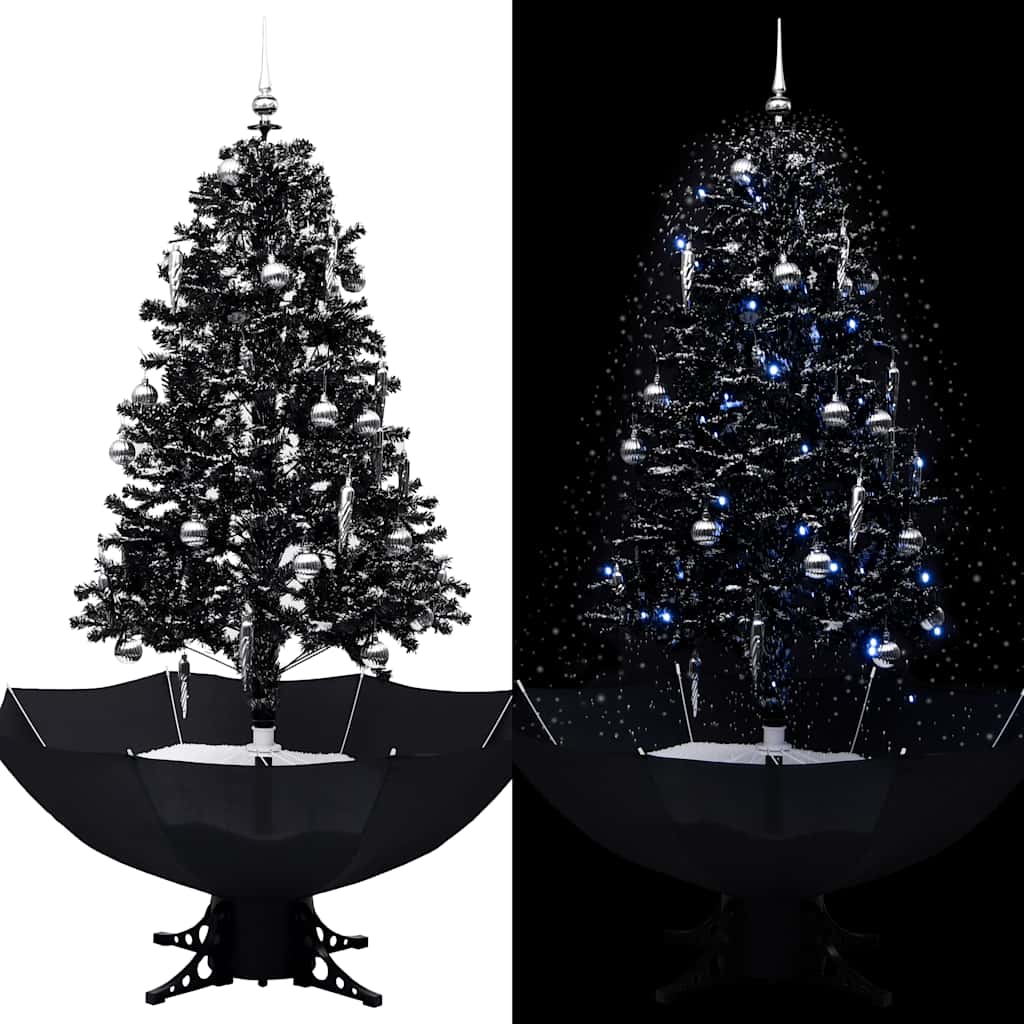 Schneiender Weihnachtsbaum Mit Schirmfuß 140 Cm Pvc Schwarz