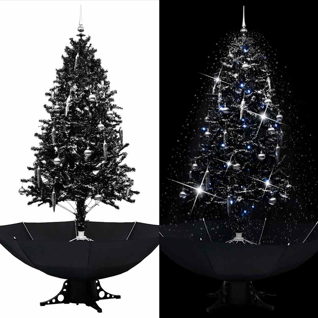 Schneiender Weihnachtsbaum Mit Schirmfuß 140 Cm Pvc Schwarz