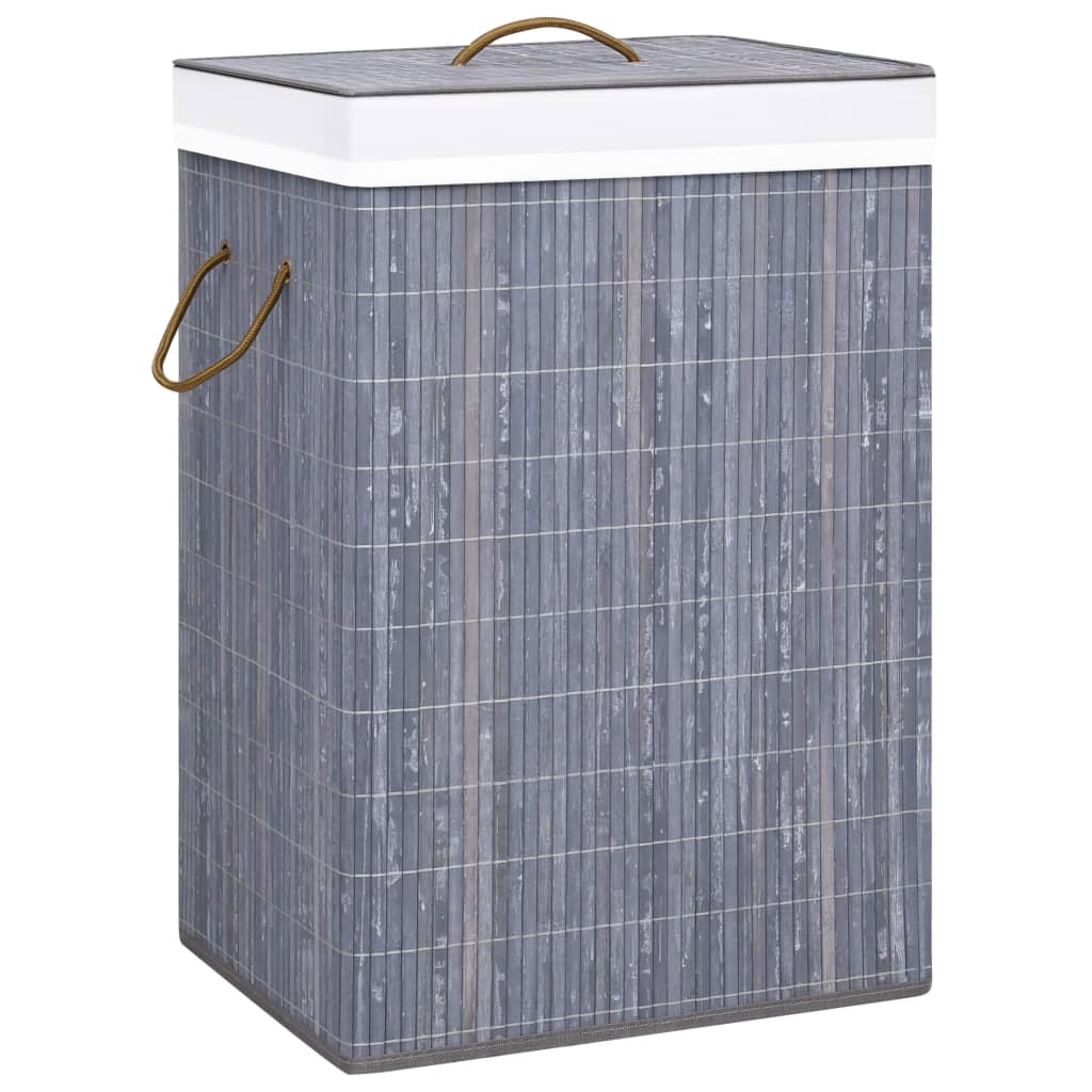 Bambus-Wäschekorb Mit 2 Fächern Braun 100 L