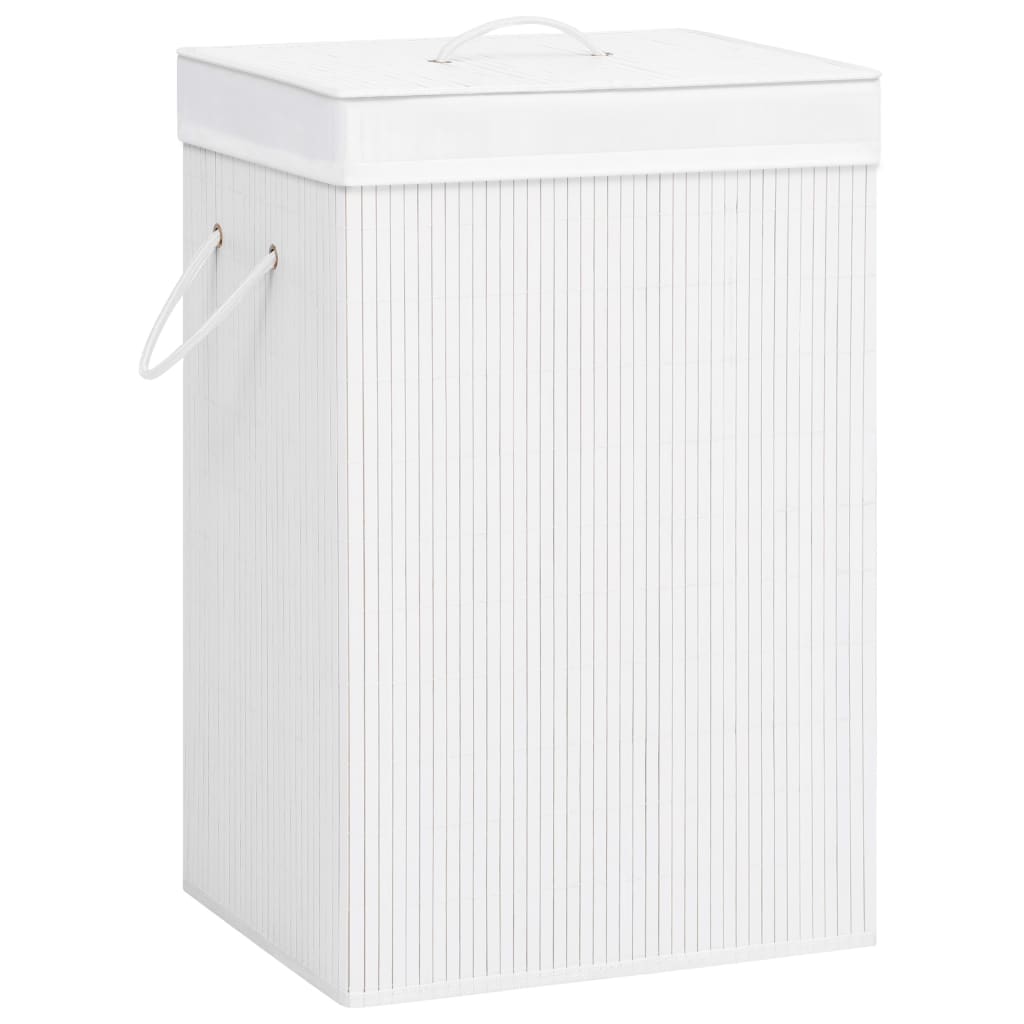 Bambus-Wäschekorb Mit 2 Fächern Braun 100 L