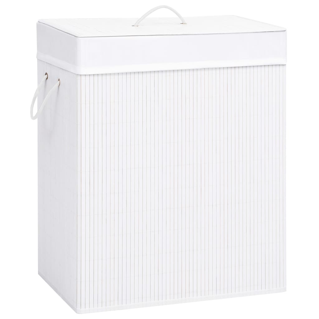 Bambus-Wäschekorb Mit 2 Fächern Braun 100 L