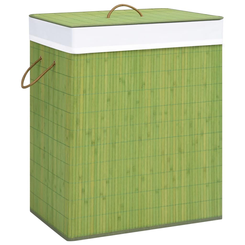 Bambus-Wäschekorb Mit 2 Fächern Braun 100 L