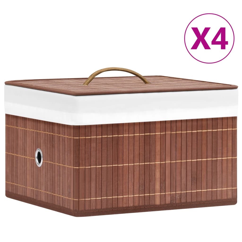 Bambus-Aufbewahrungsboxen 4 Stk.