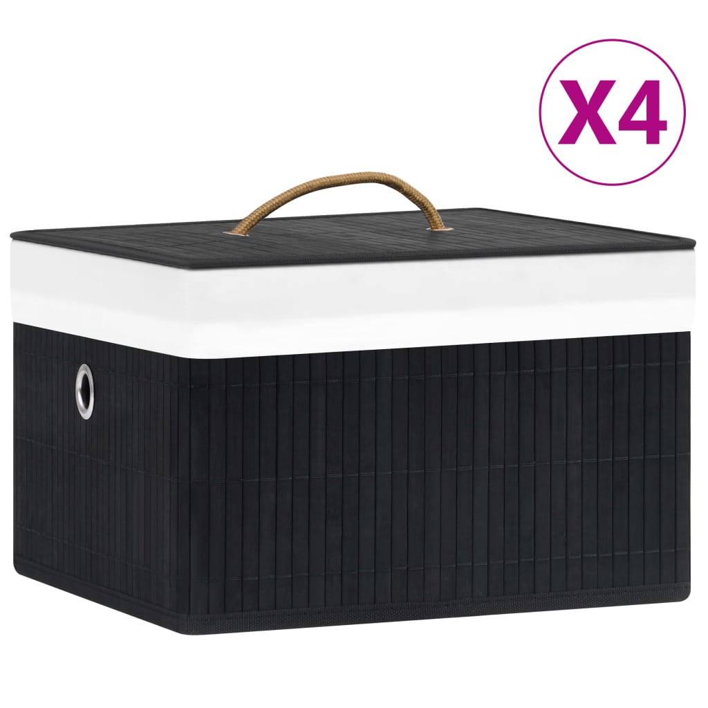 Bambus-Aufbewahrungsboxen 4 Stk.