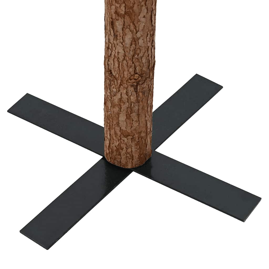 Weihnachtsbaum Schlank Mit Echtholz Und Zapfen Grün 150 Cm Pvc Grün Und Weiß