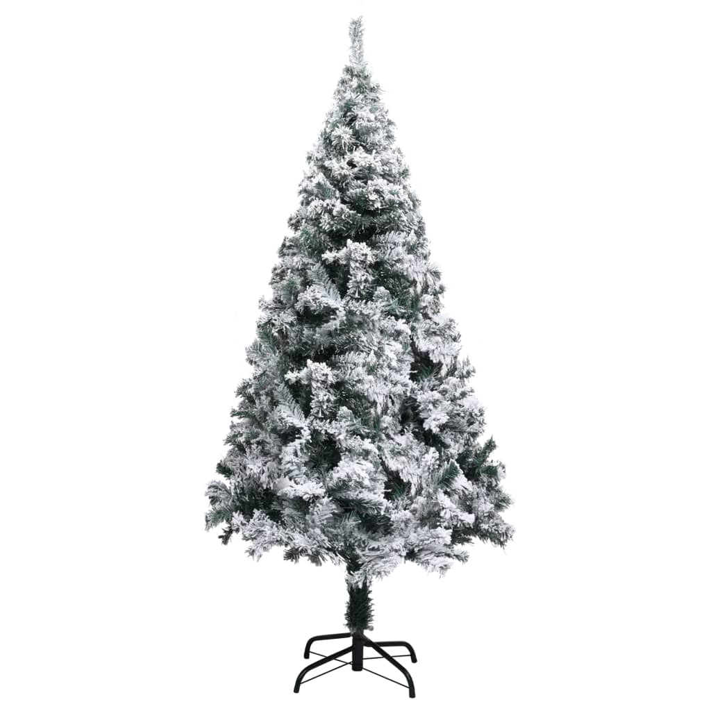 Künstlicher Weihnachtsbaum Mit Schnee Grün 150 Cm Pvc Grün Und Weiß
