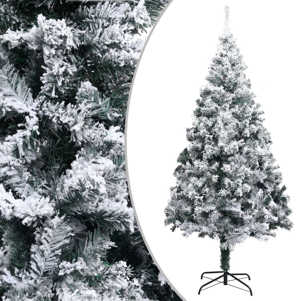 Künstlicher Weihnachtsbaum Mit Schnee Grün 150 Cm Pvc Grün Und Weiß