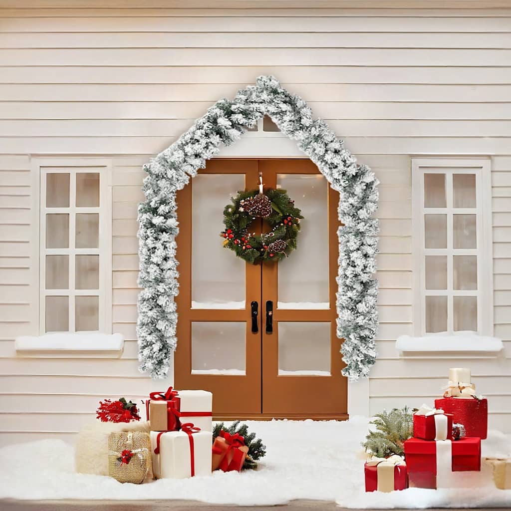 Weihnachtsgirlande Mit Schnee Grün Pvc