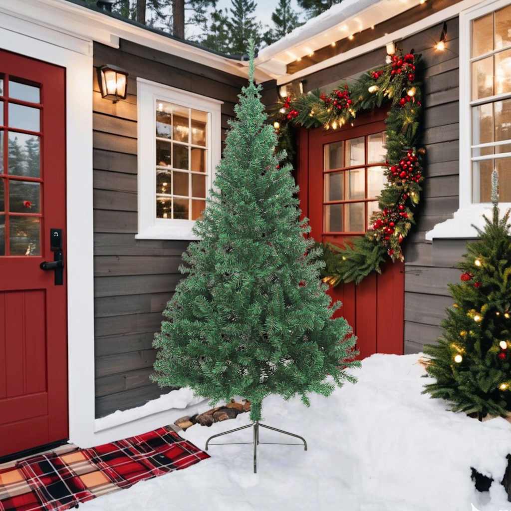 Künstlicher Halb-Weihnachtsbaum Mit Ständer 210 Cm Pvc Grün