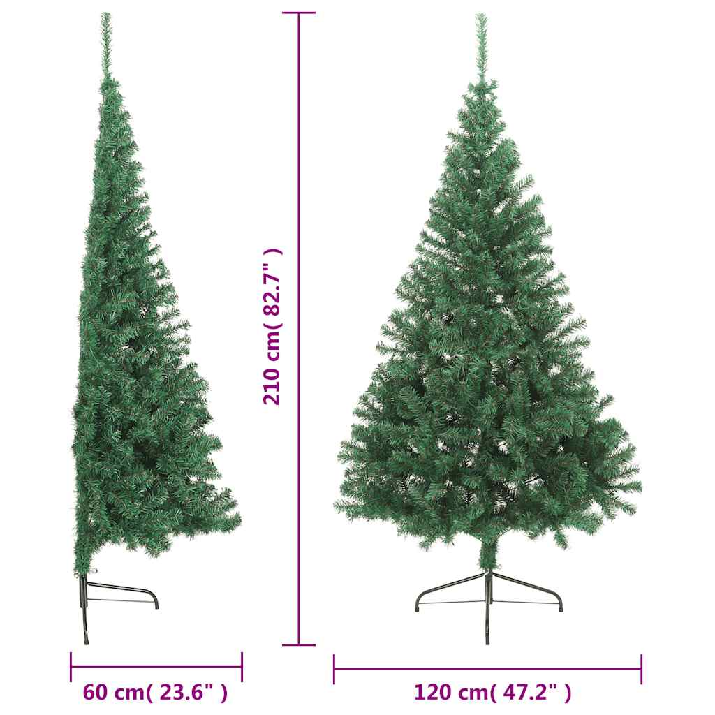 Künstlicher Halb-Weihnachtsbaum Mit Ständer 210 Cm Pvc Grün