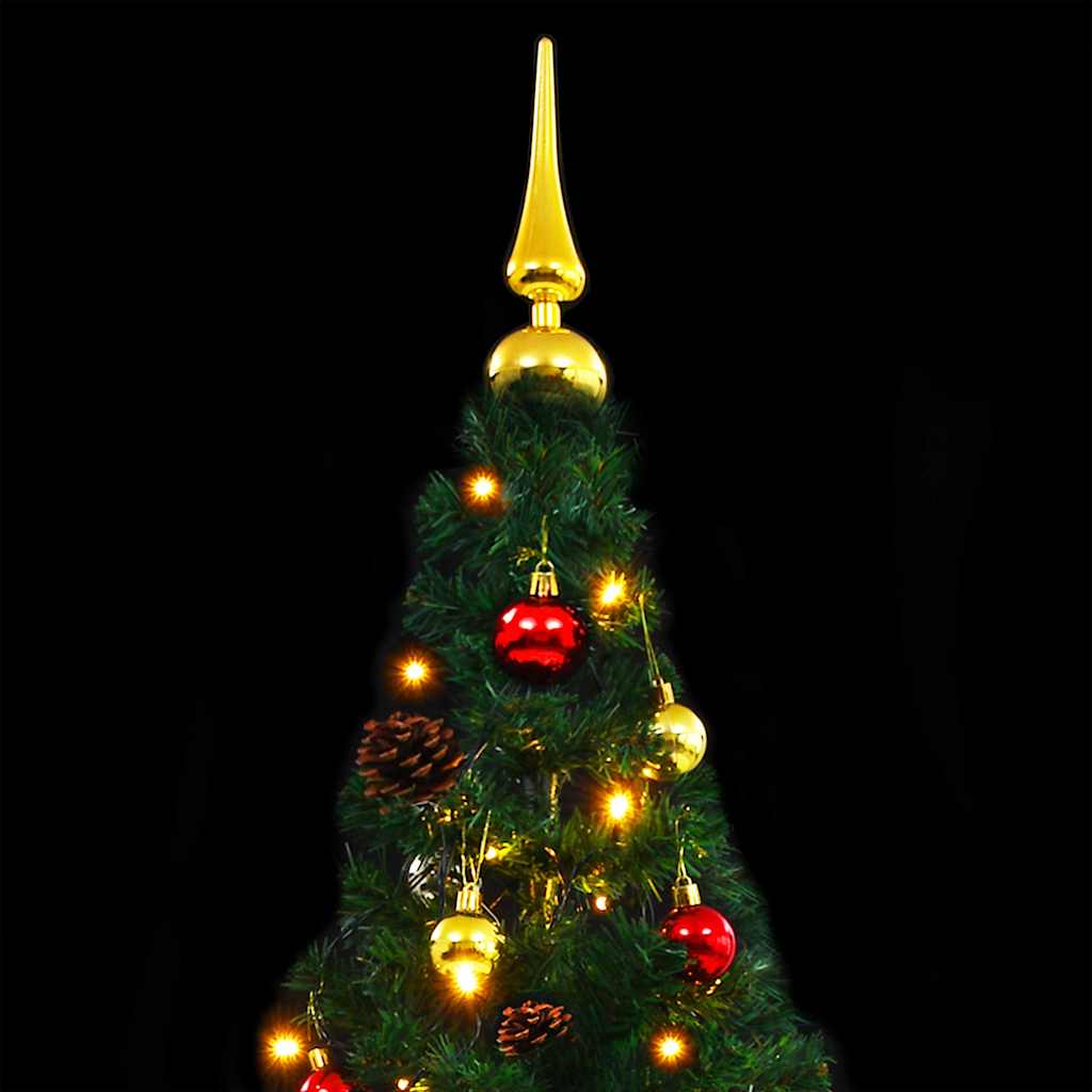 Künstlicher Weihnachtsbaum Mit Beleuchtung & Kugeln 150 Cm Grün