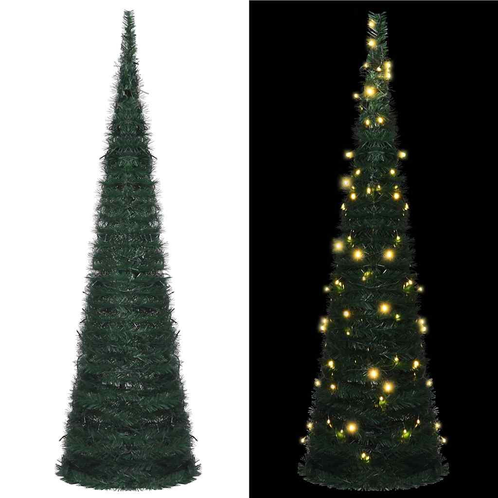 Künstlicher Pop-Up-Weihnachtsbaum Mit Beleuchtung Grün 210 Cm