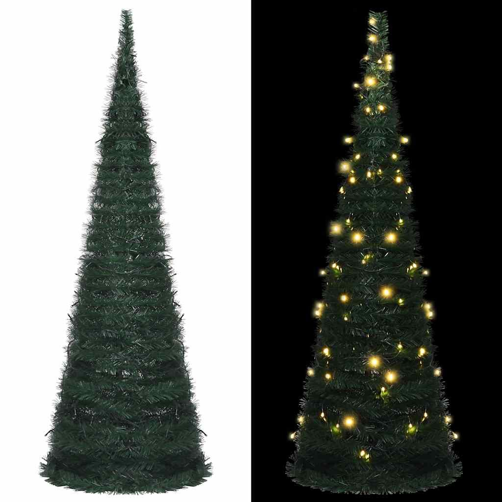Künstlicher Pop-Up-Weihnachtsbaum Mit Beleuchtung Grün 210 Cm