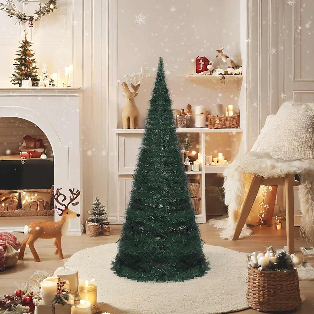 Künstlicher Pop-Up-Weihnachtsbaum Mit Beleuchtung Grün 210 Cm