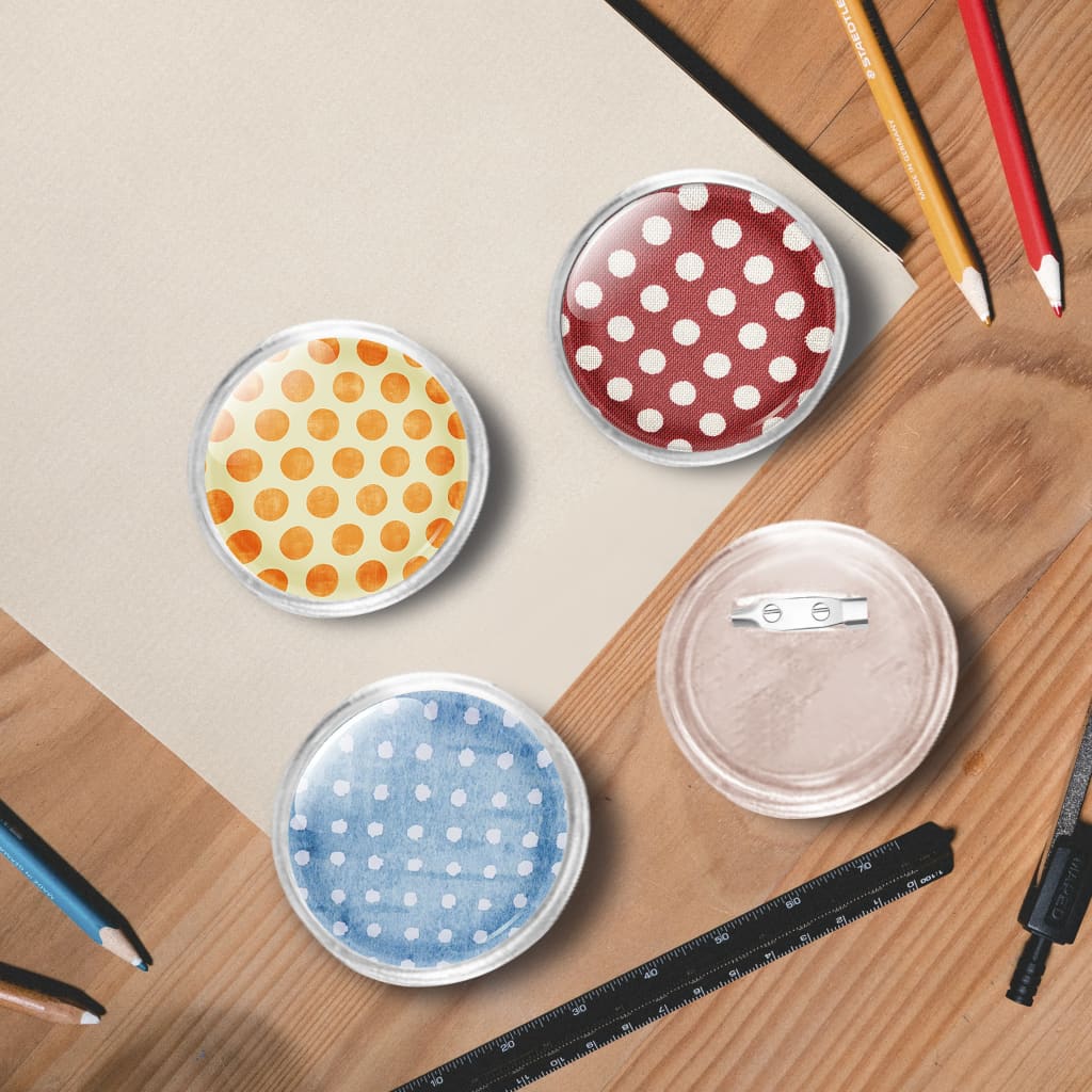 Button-Set Mit Anstecknadel 100 Stk. Acryl