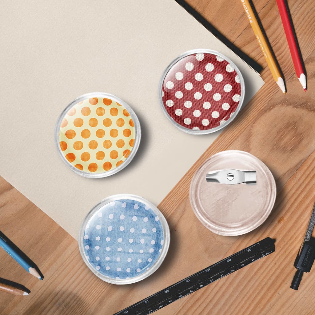 Button-Set Mit Anstecknadel 100 Stk. Acryl