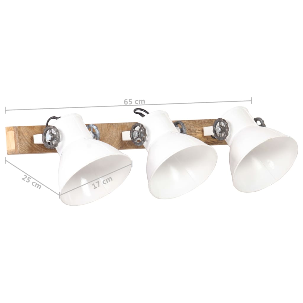 Wandlampe Industriestil 65X25 Cm E27 Weiß