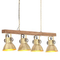 Deckenlampe Industriestil Messing E27 Mangoholz Dunkelbraun