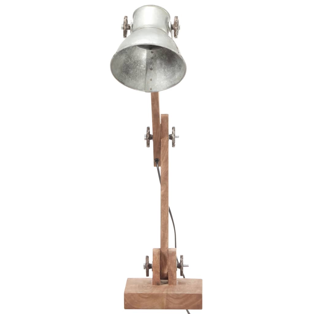 Schreibtischlampe Industriestil Silbern Rund 58X18X90 Cm E27 Dunkelgrau