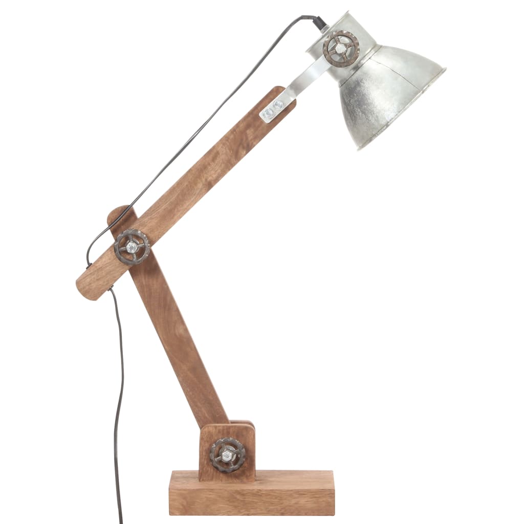 Schreibtischlampe Industriestil Silbern Rund 58X18X90 Cm E27 Dunkelgrau