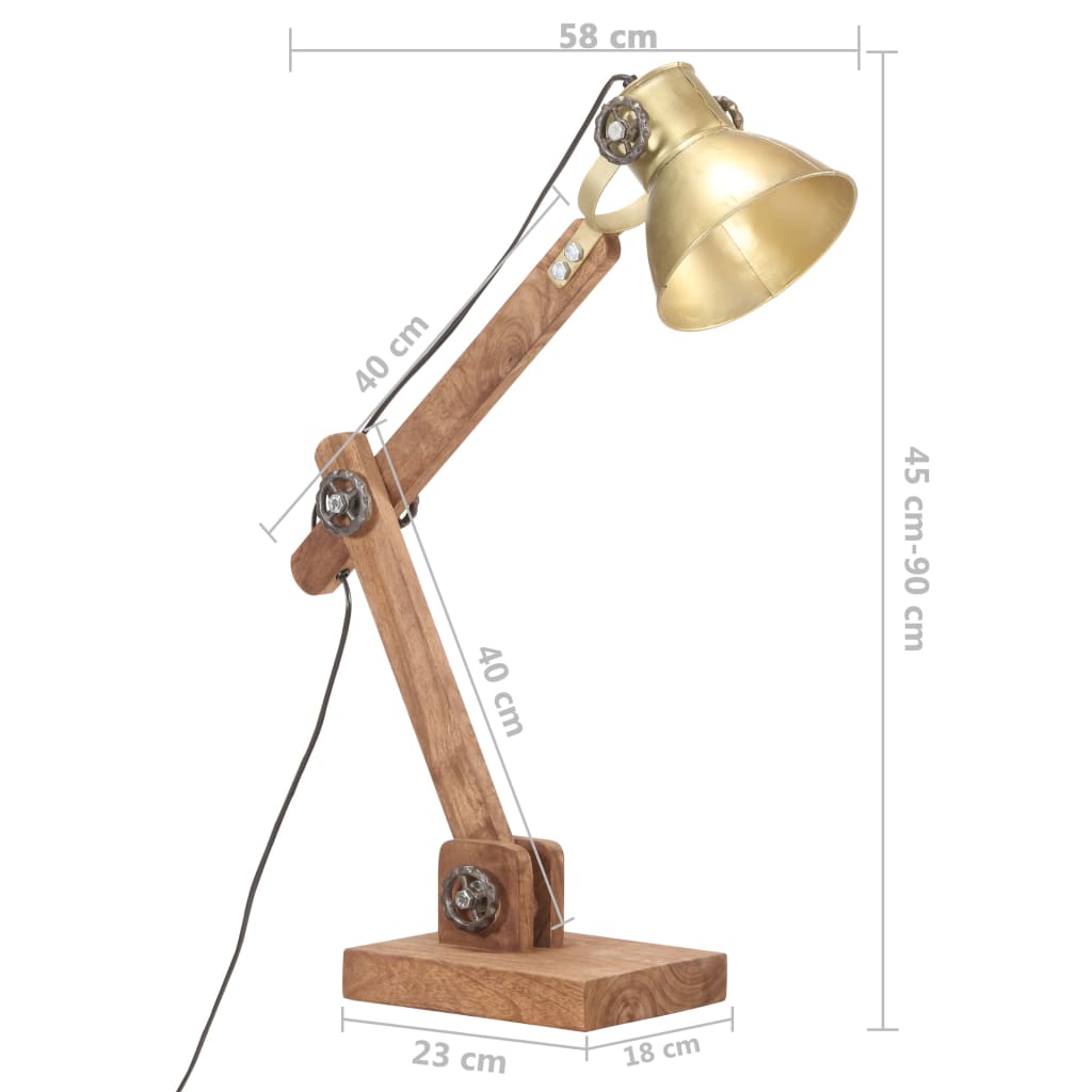 Schreibtischlampe Industriestil Messing Rund 58X18X90 Cm E27 Creme