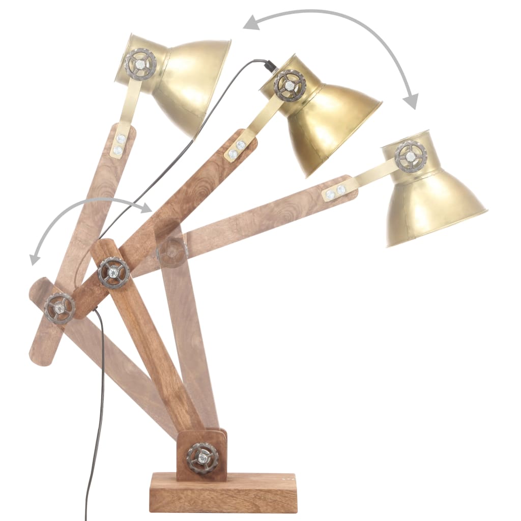 Schreibtischlampe Industriestil Messing Rund 58X18X90 Cm E27 Creme