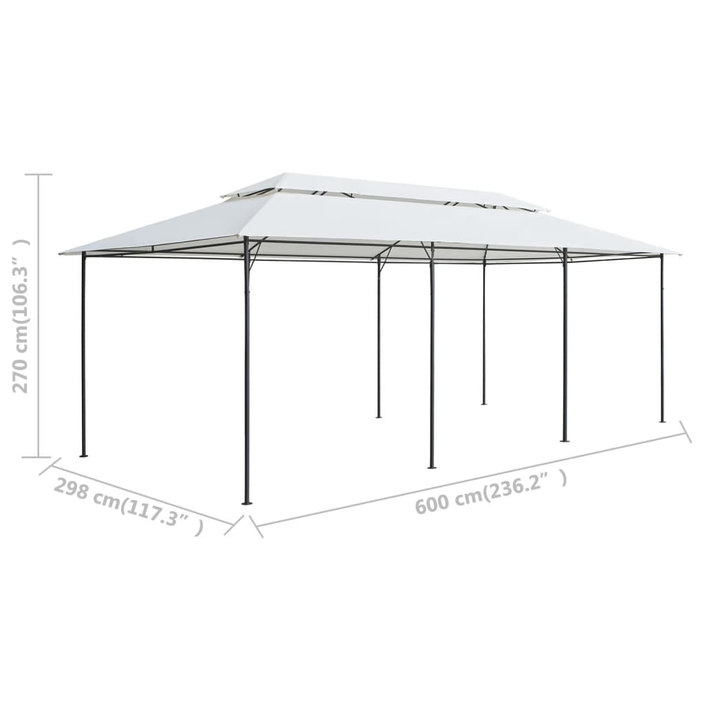 Pavillon 600X298X270 Cm Weiß 180G/M²