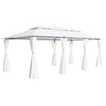 Pavillon Mit Vorhängen 600X298X270 Cm Weiß 180G/M²