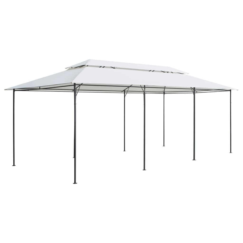 Pavillon Mit Vorhängen 600X298X270 Cm Weiß 180G/M²