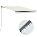 Markise Manuell Einziehbar Mit Led Creme