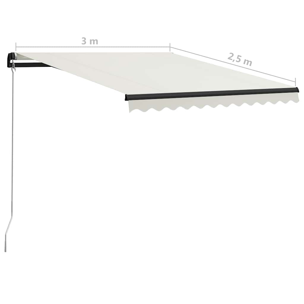 Markise Manuell Einziehbar Mit Led Creme