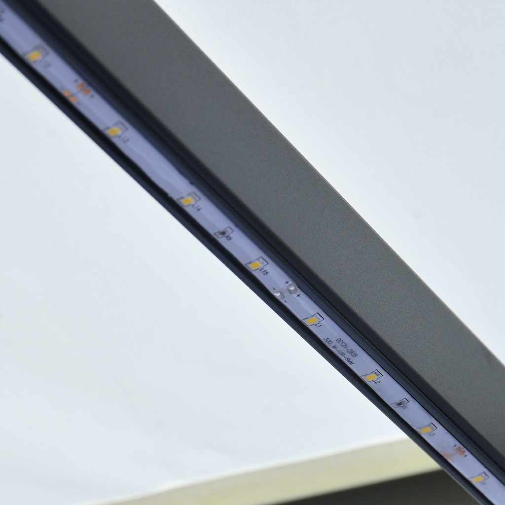 Markise Manuell Einziehbar Mit Led Creme
