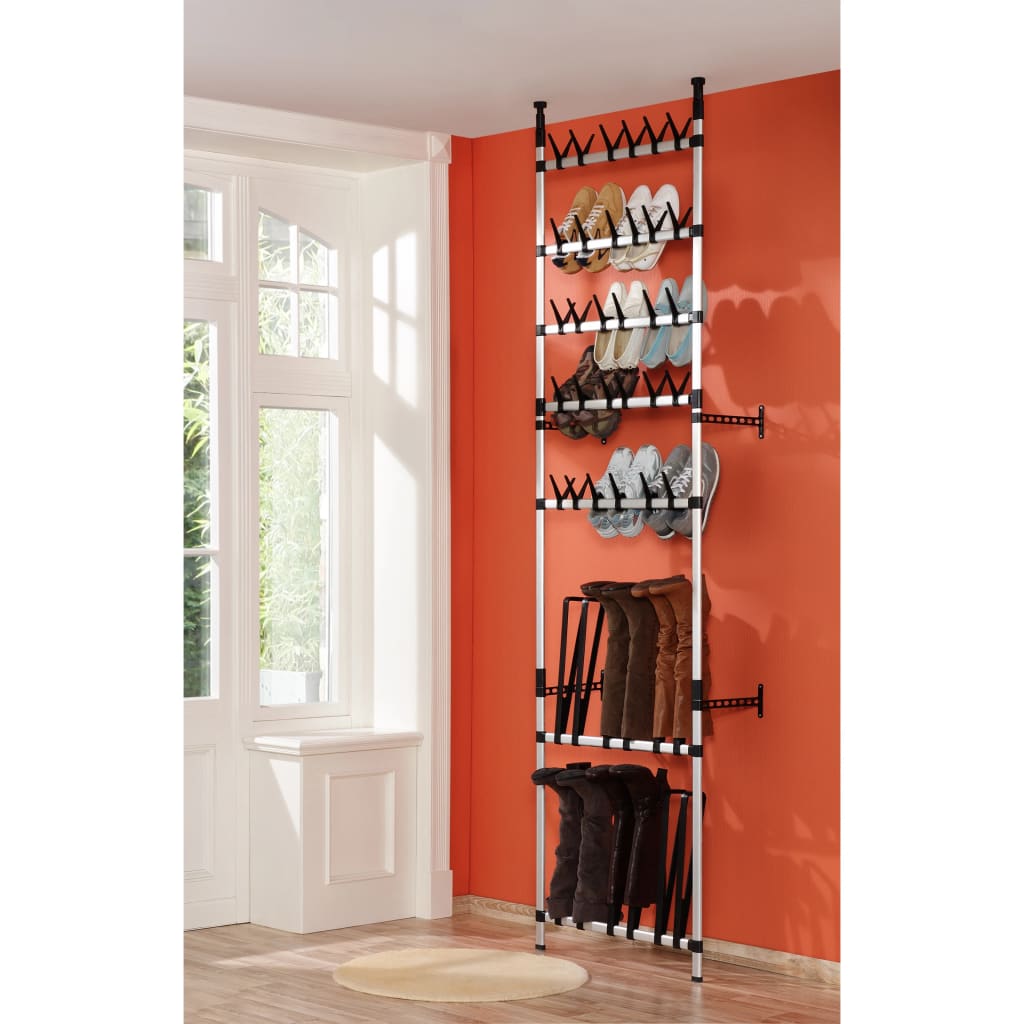 Teleskop-Schuhregal Mit Stangen Aluminium