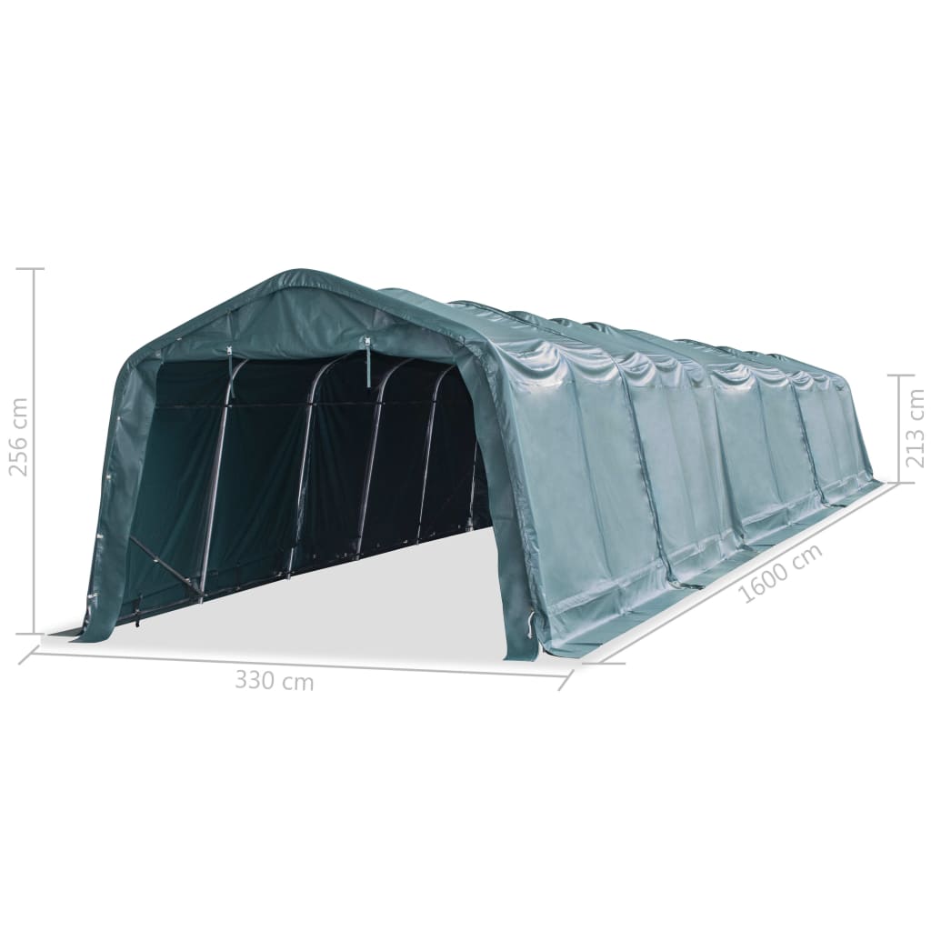 Weidezelt Pvc 550 G/M² 3,3×16 M Dunkelgrün