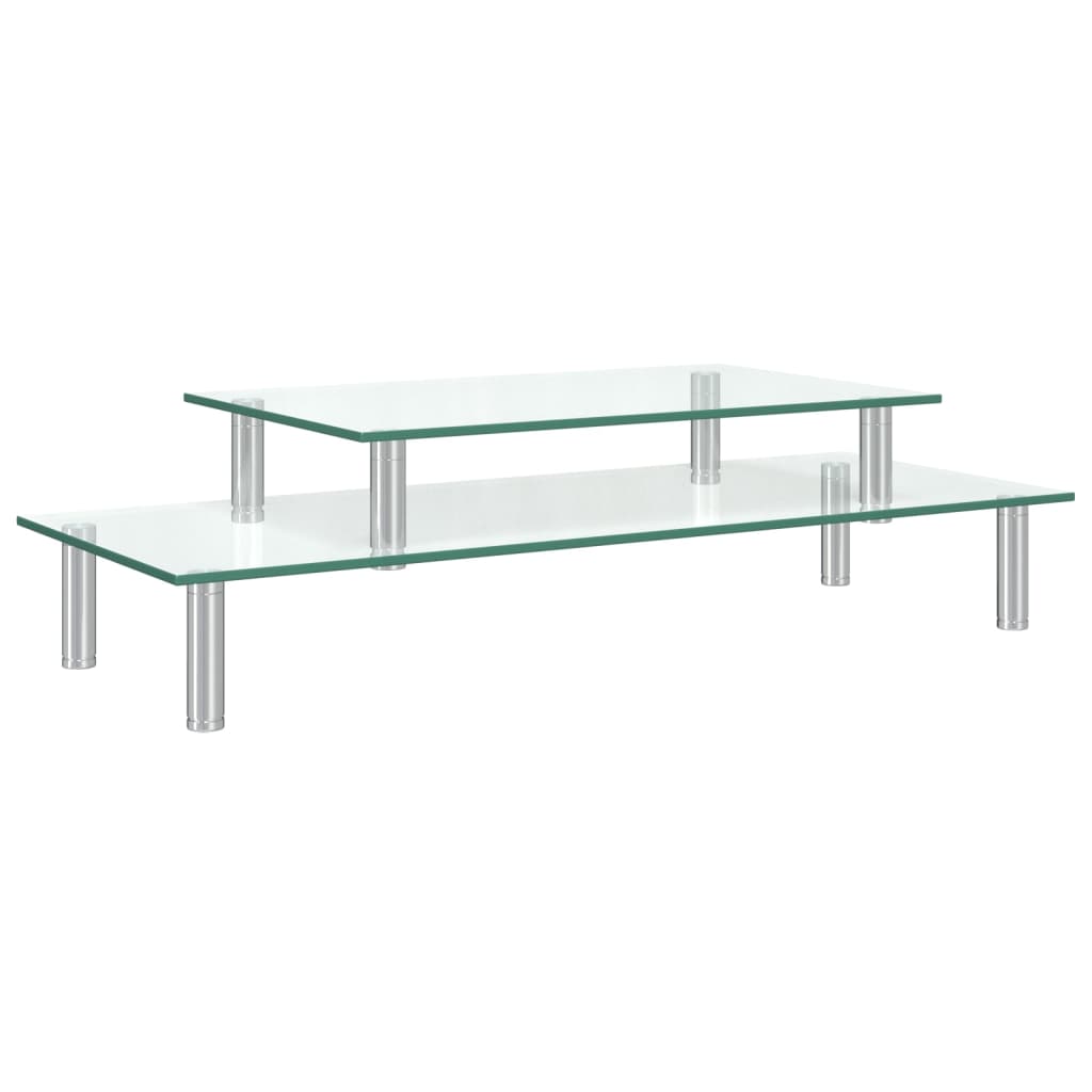 Monitorständer 2-Stufig Transparent Glas
