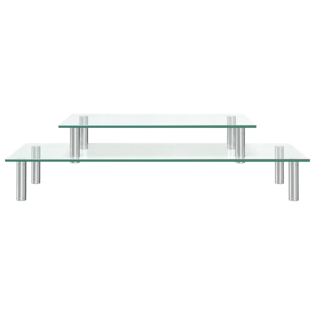 Monitorständer 2-Stufig Transparent Glas