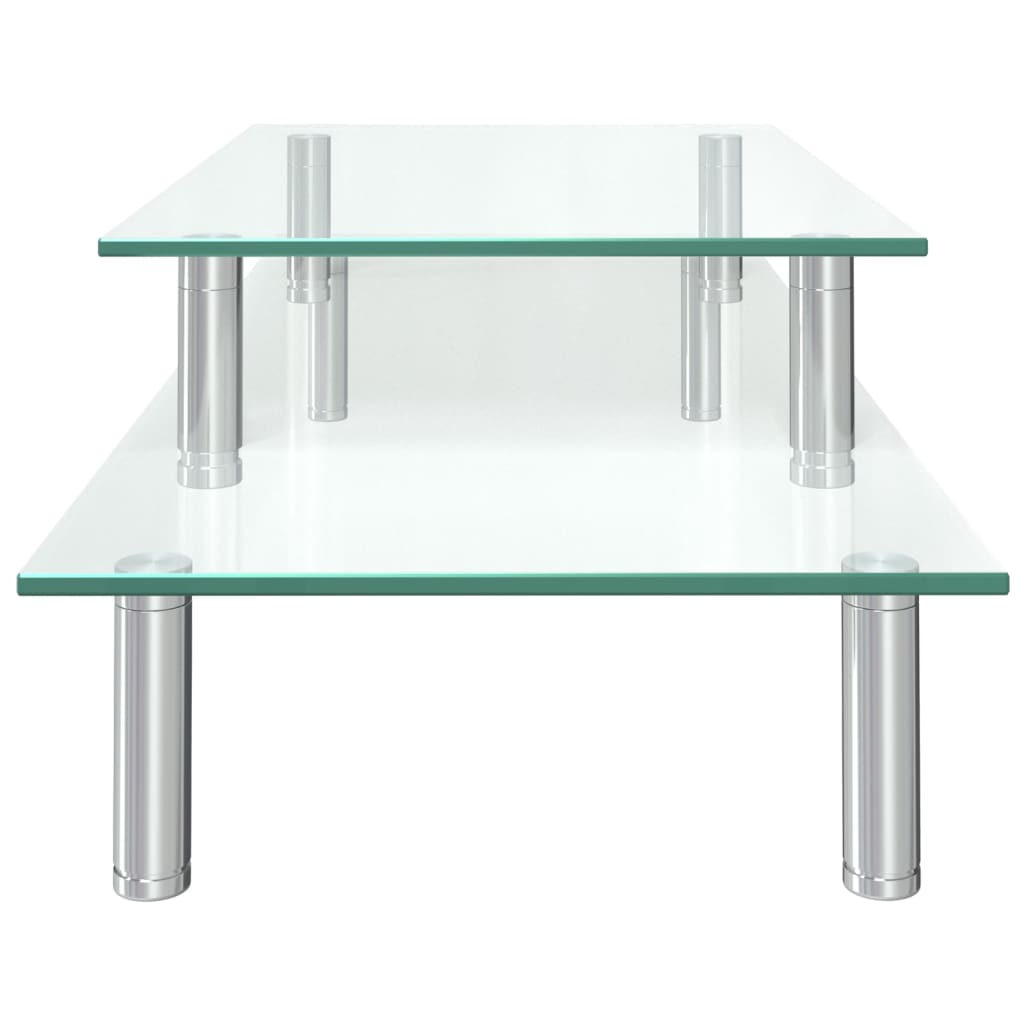 Monitorständer 2-Stufig Transparent Glas